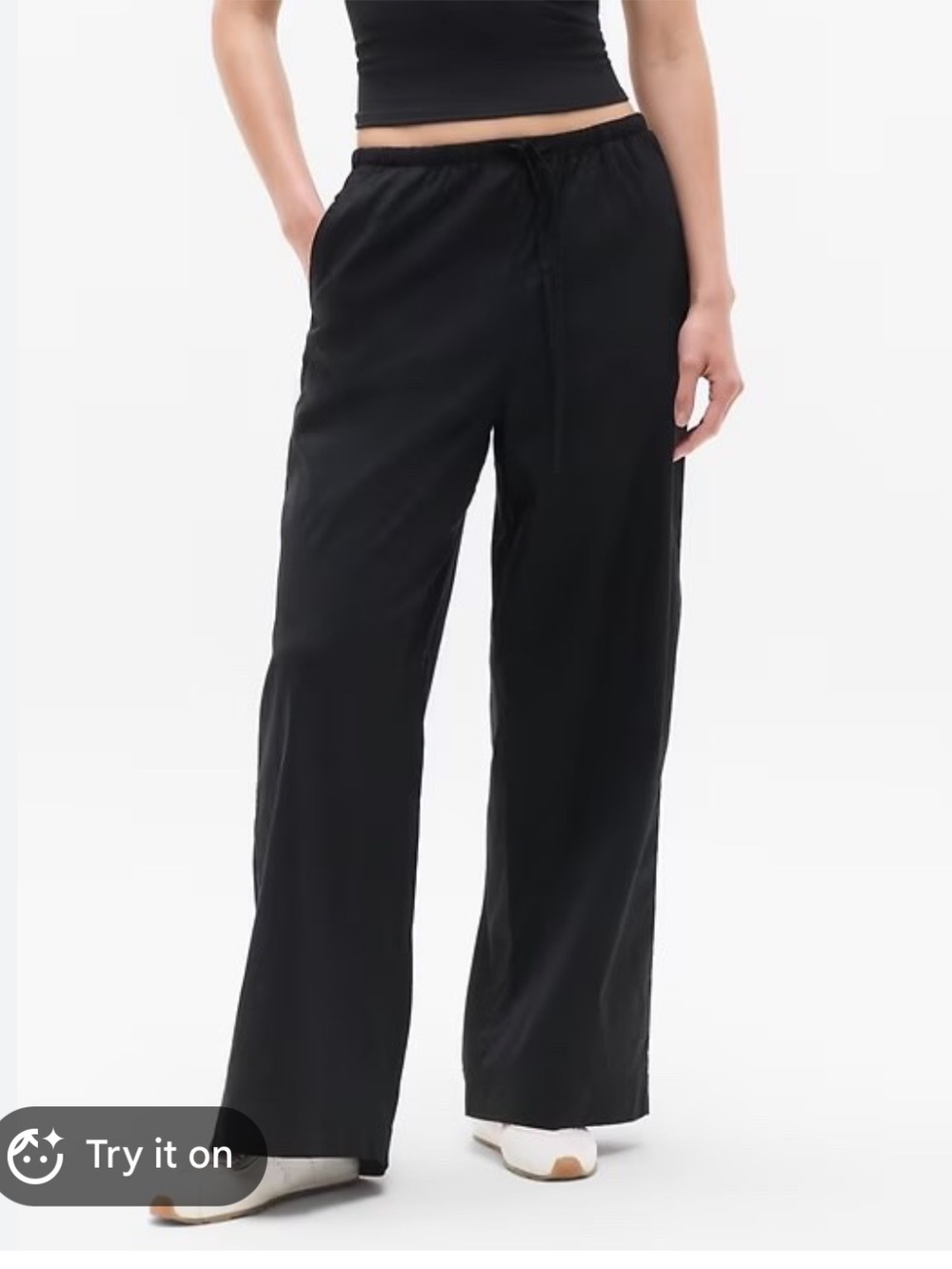 NWT Athleta paradise wide leg pants Black XS Boho Beach Lagenlook Minimalist